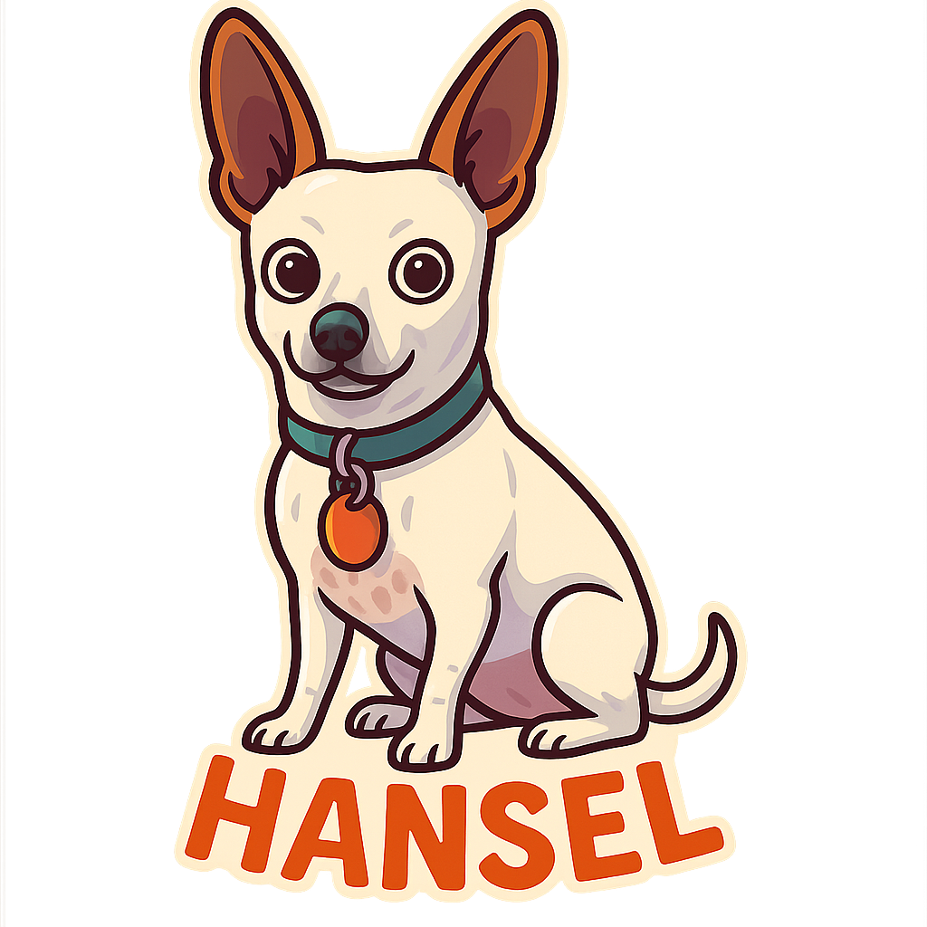 Custom Hansel sticker - AI-generated pet art