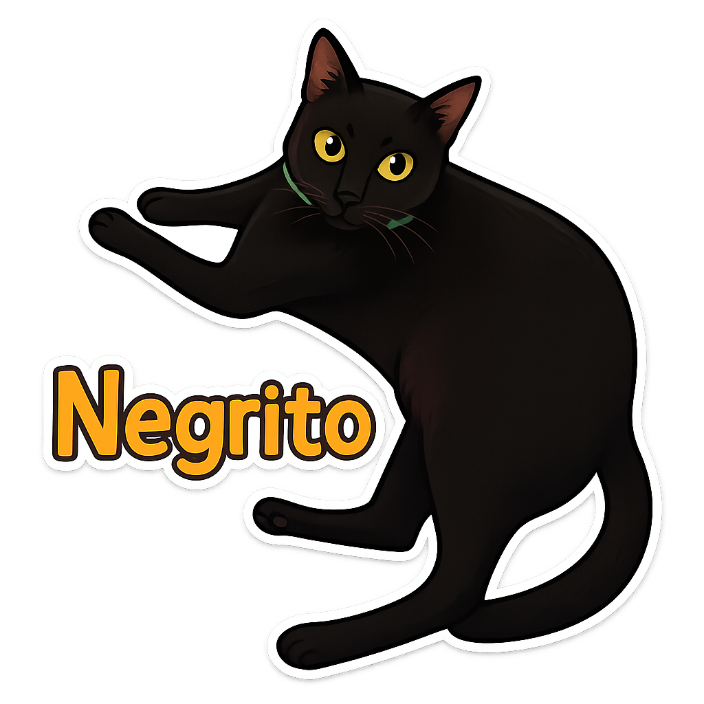 Custom Negrito sticker - AI-generated pet art