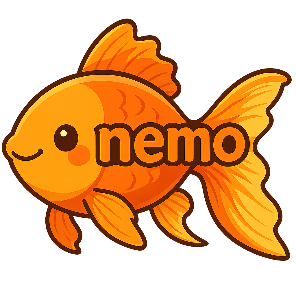 Custom nemo sticker - Meet Nemo - a goldfish that effortlessly stands out with its striking orange color and majestic, flowing fins. Emanating calmness and grace, this is not your average goldfish!