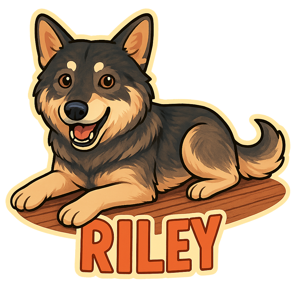 Custom Riley sticker - AI-generated pet art