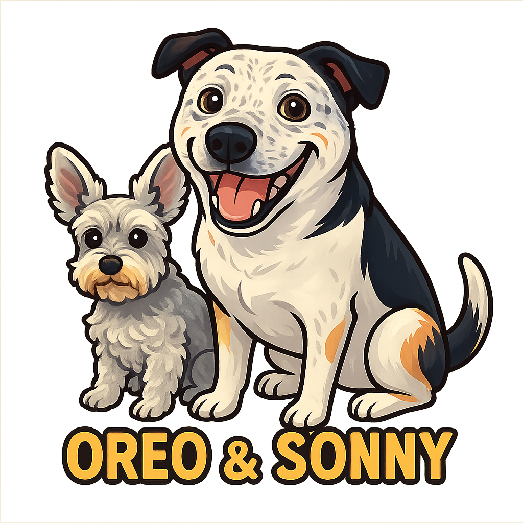 Custom Oreo & Sonny  sticker - AI-generated pet art