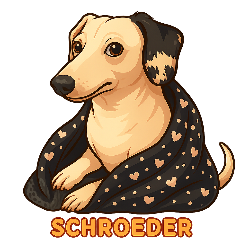 Custom Schroeder sticker - AI-generated pet art