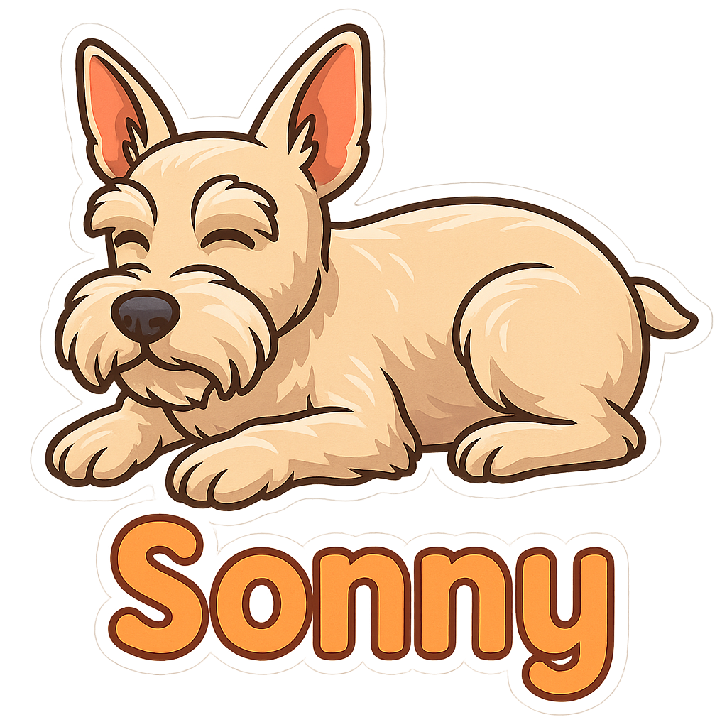 Custom Sonny  sticker - AI-generated pet art