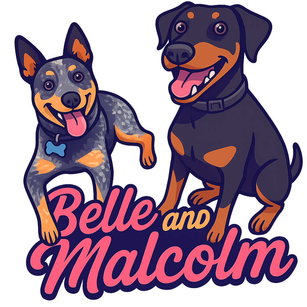 Custom Belle and Malcolm sticker - AI-generated pet art