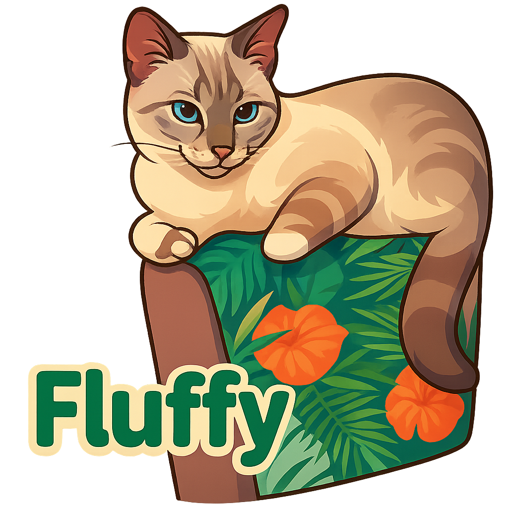 Custom Fluffy  sticker - AI-generated pet art