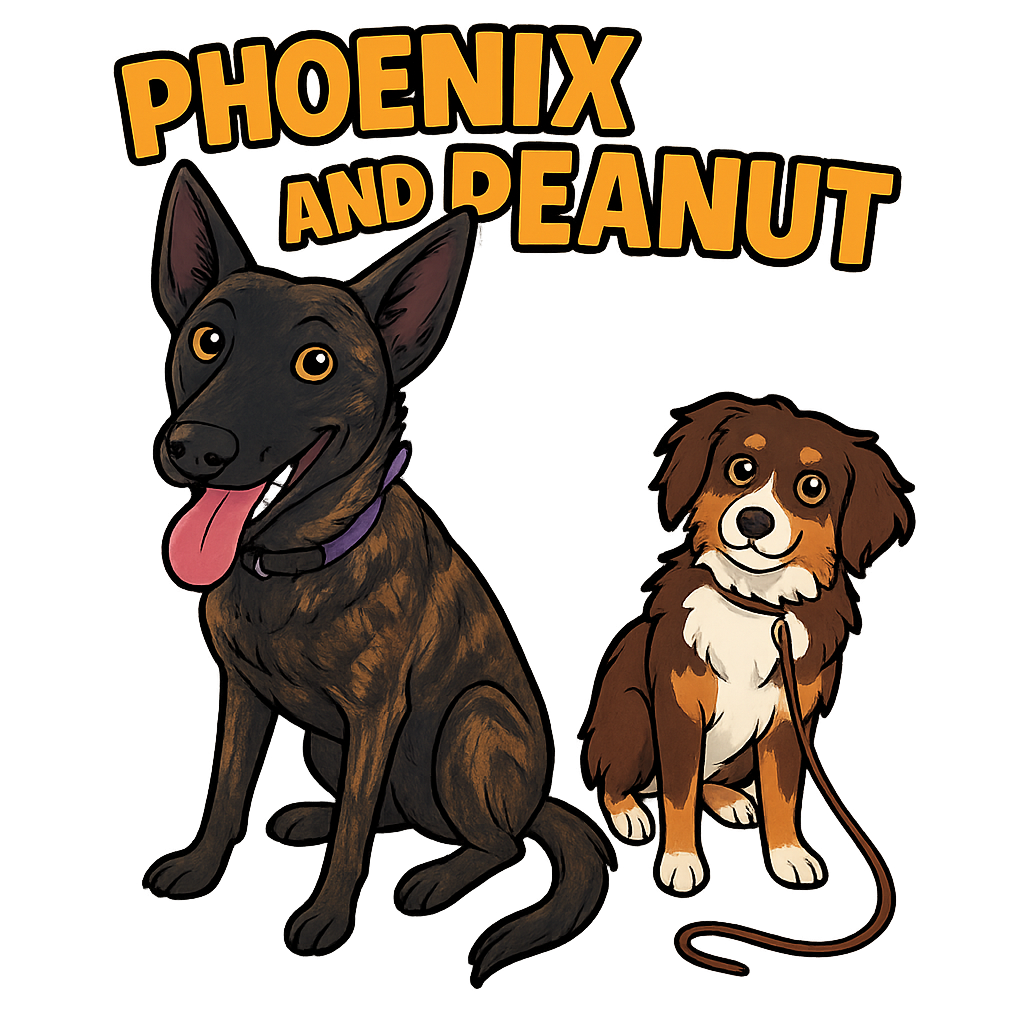 Custom Phoenix and Peanut sticker - AI-generated pet art