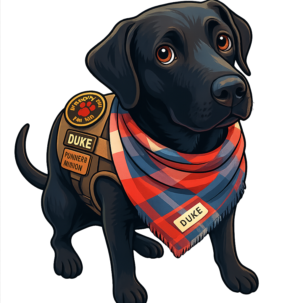 Custom Duke sticker - AI-generated pet art