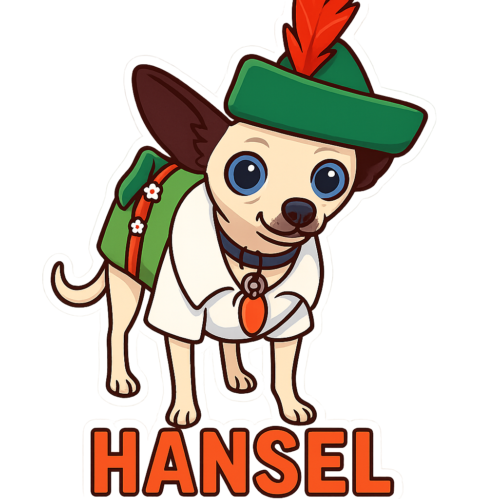Custom Hansel sticker - AI-generated pet art