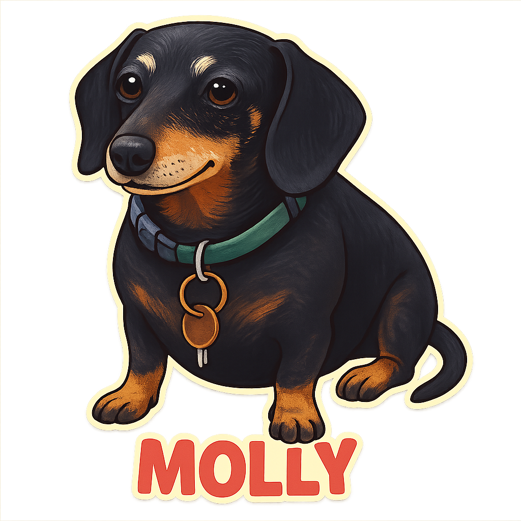 Custom Molly sticker - AI-generated pet art