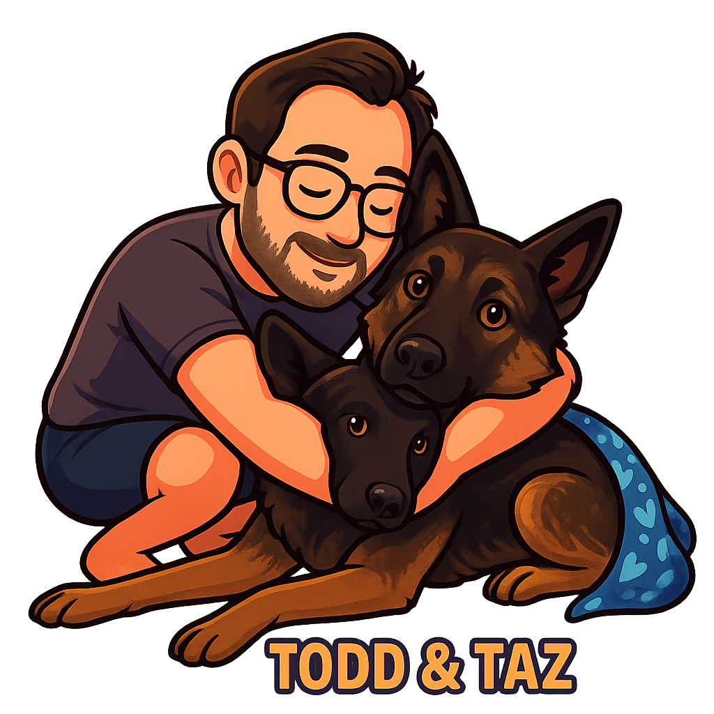 Custom Todd & Taz sticker - AI-generated pet art