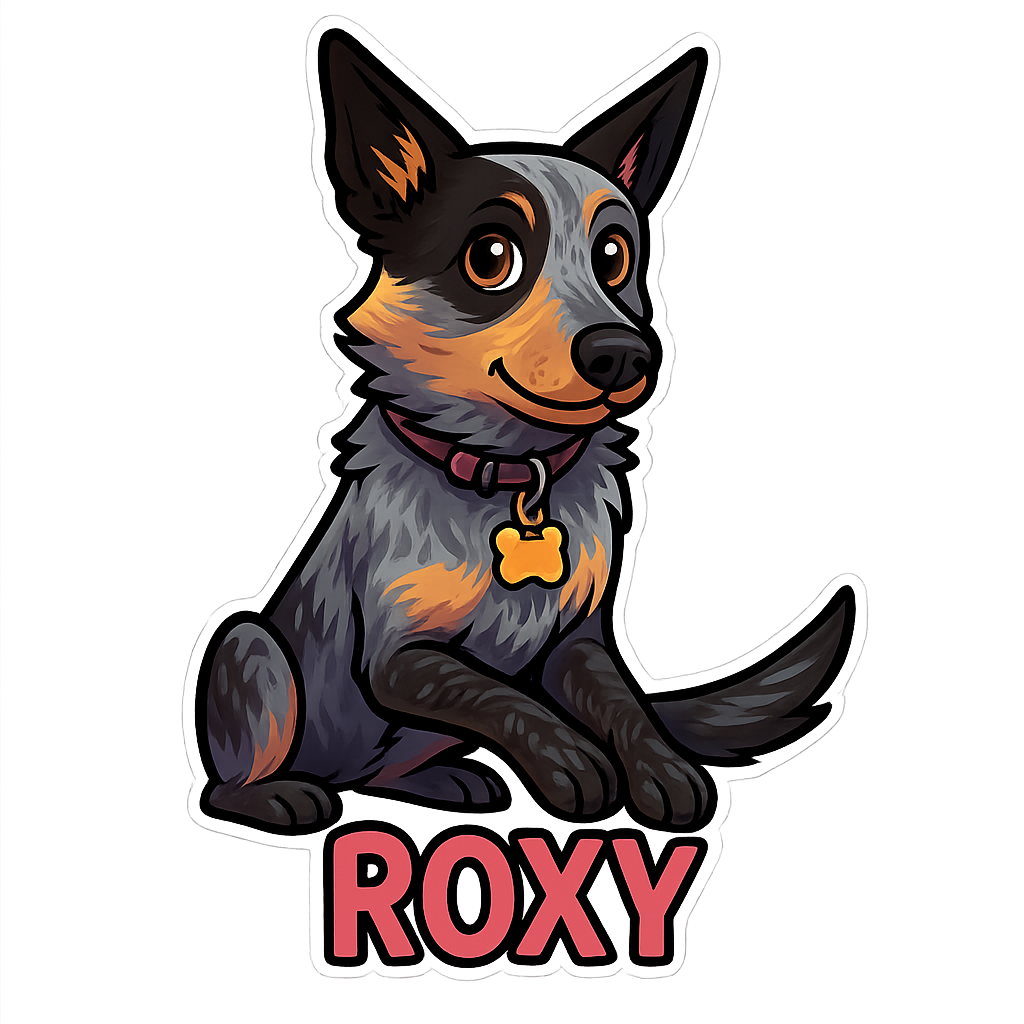 Custom Roxy sticker - AI-generated pet art