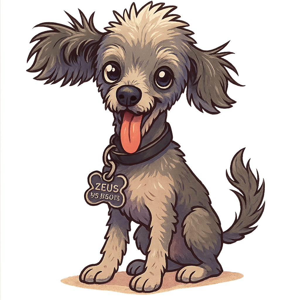 Custom Zeus sticker - AI-generated pet art