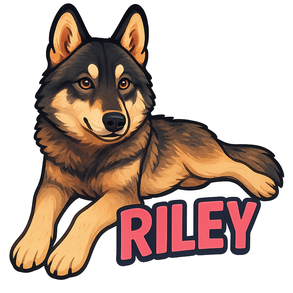 Custom Riley sticker - AI-generated pet art