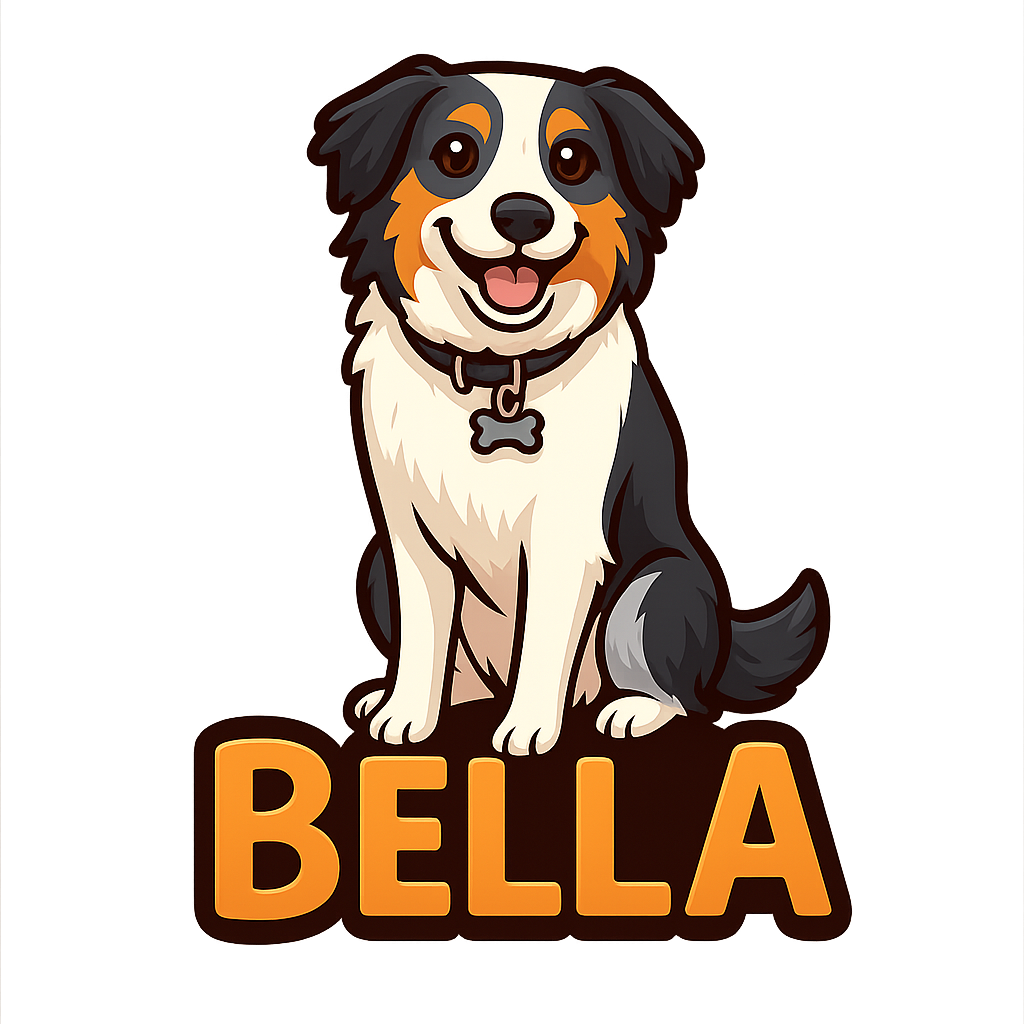 Custom Bella sticker - AI-generated pet art