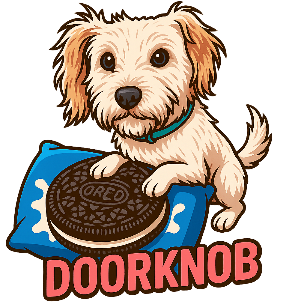 Custom Doorknob sticker - AI-generated pet art