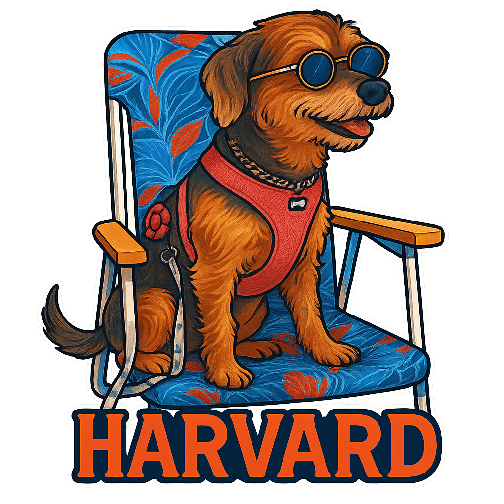 Custom Harvard sticker - AI-generated pet art