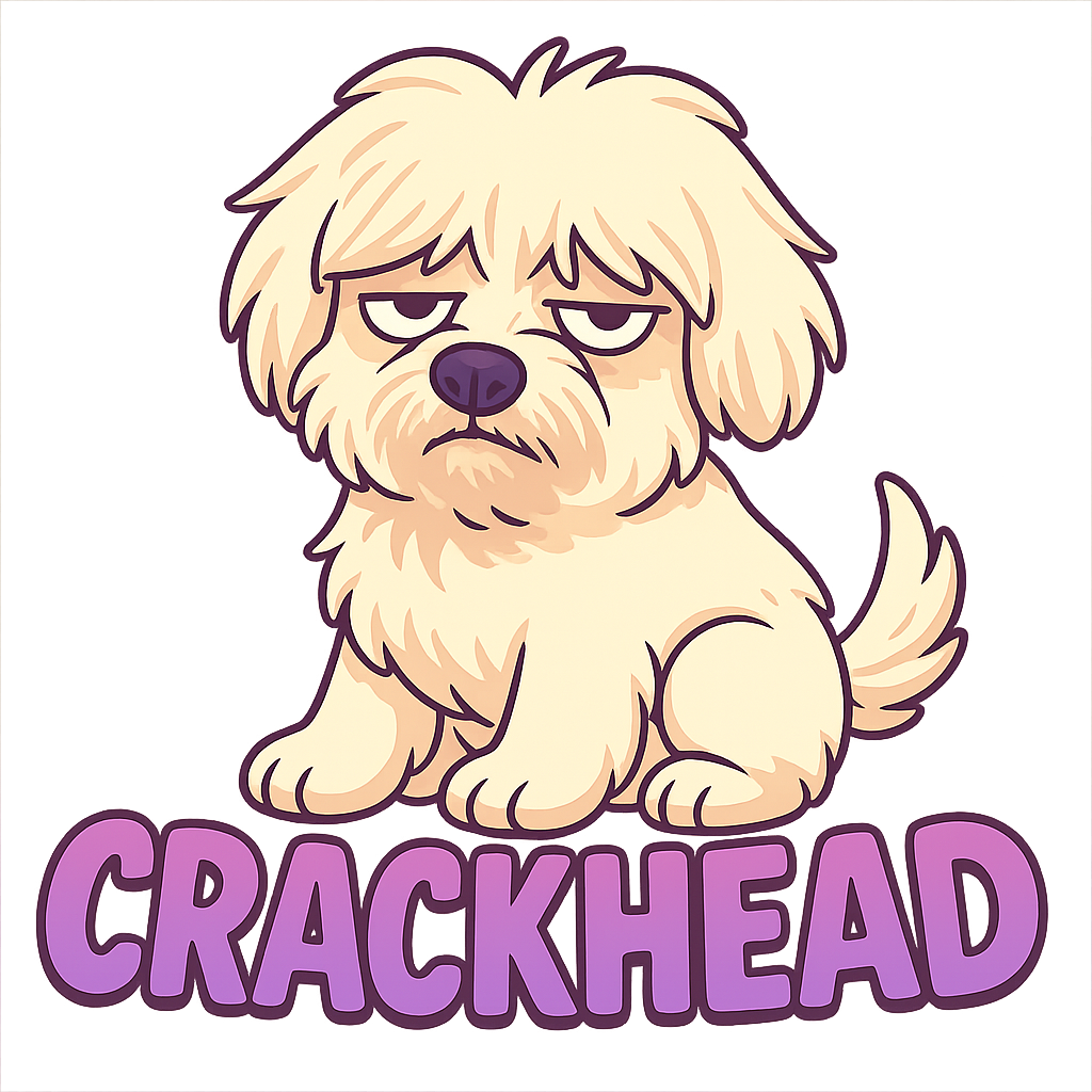 Custom Crackhead  sticker - Crackhead is a mixed breed dog with a personality as unique as the name suggests. With a playful charm and an endless zest for life, this dog is sure to steal hearts!