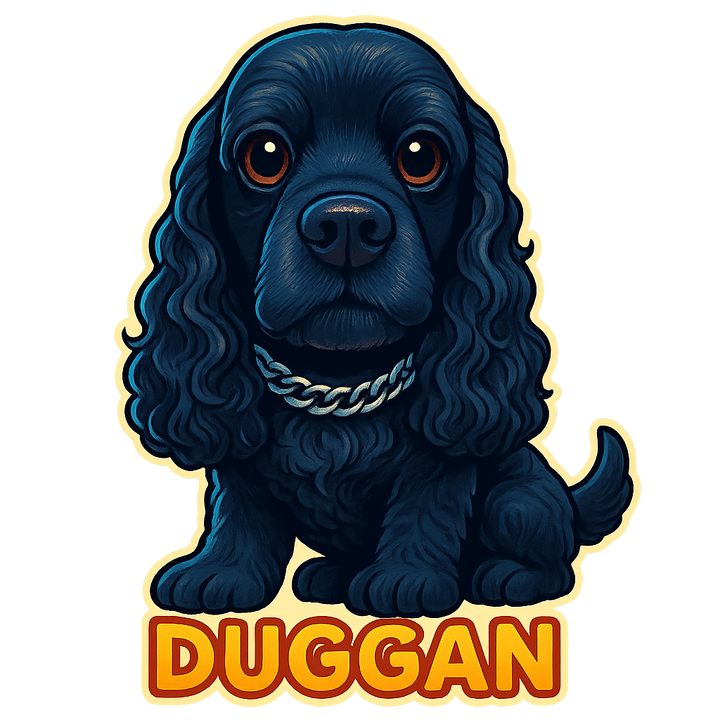 Custom Duggan sticker - AI-generated pet art