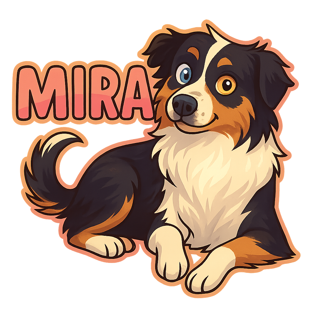 Custom Mira sticker - AI-generated pet art