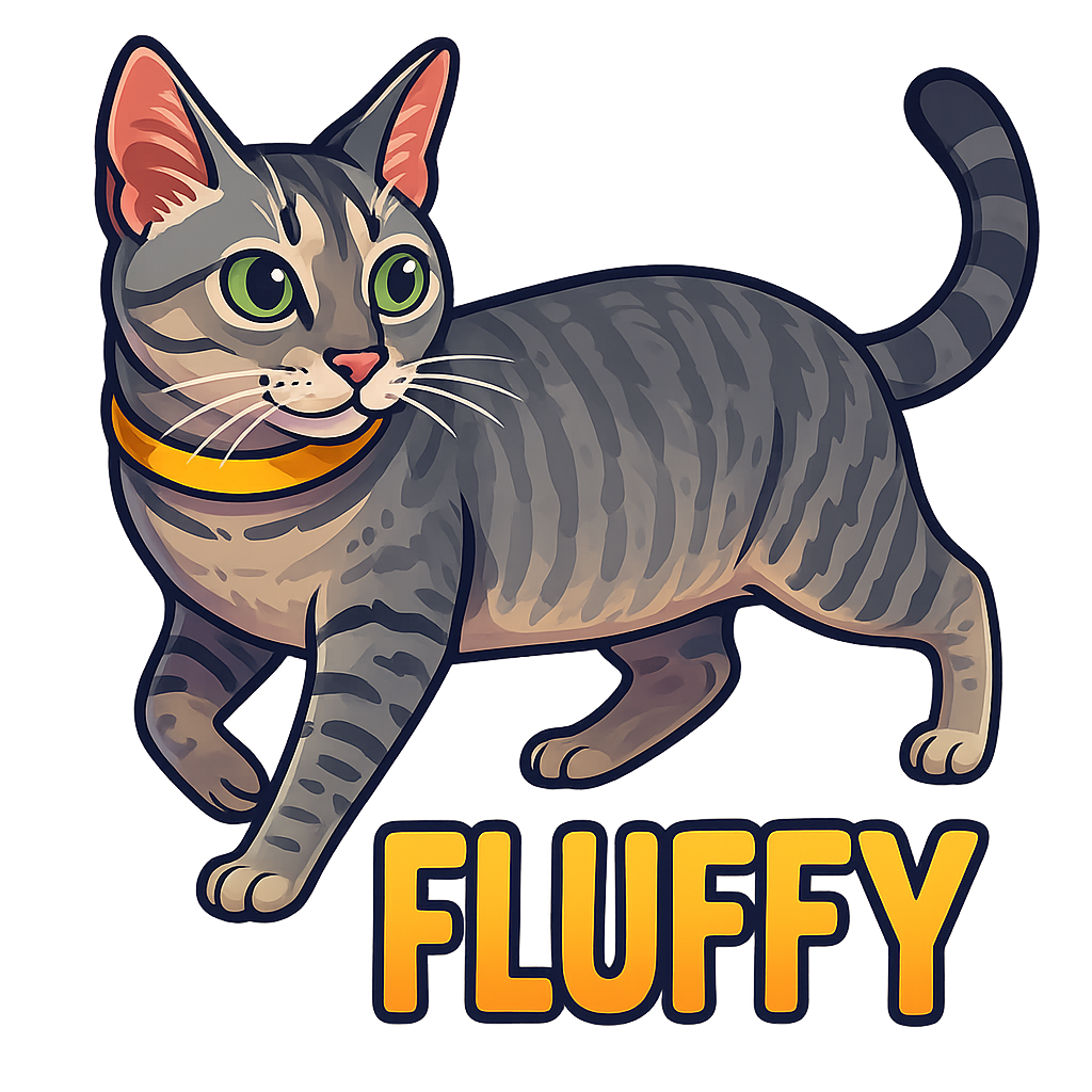 Custom Fluffy  sticker - AI-generated pet art
