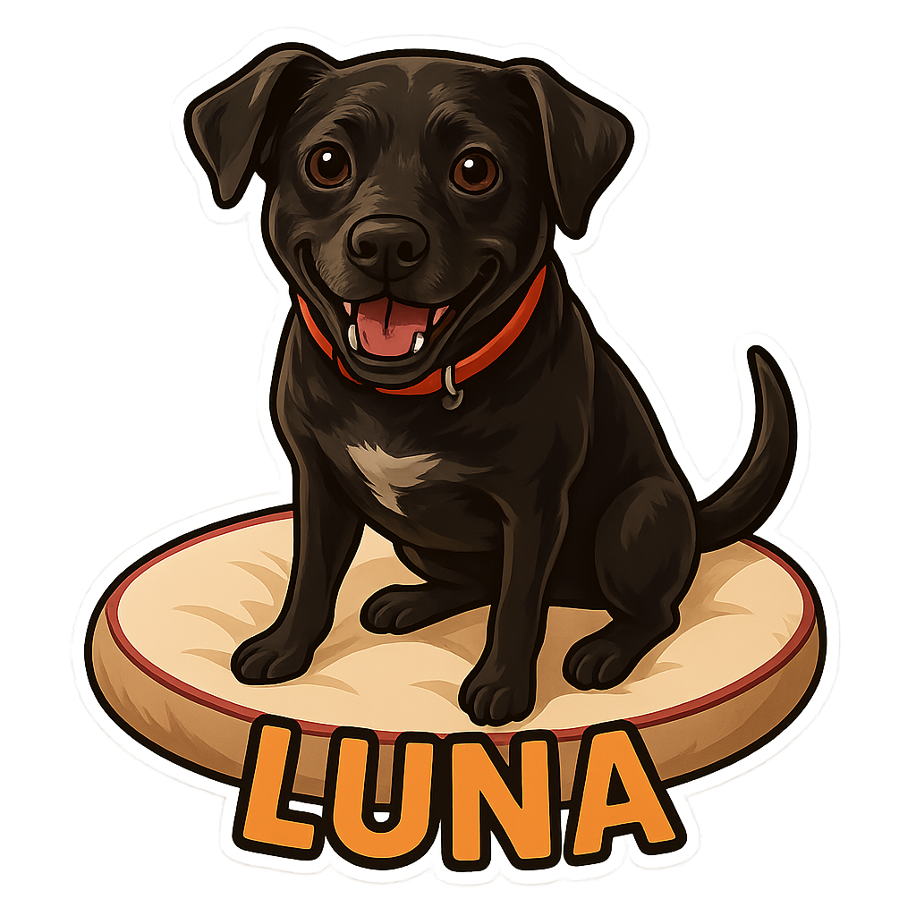 Custom Luna sticker - AI-generated pet art