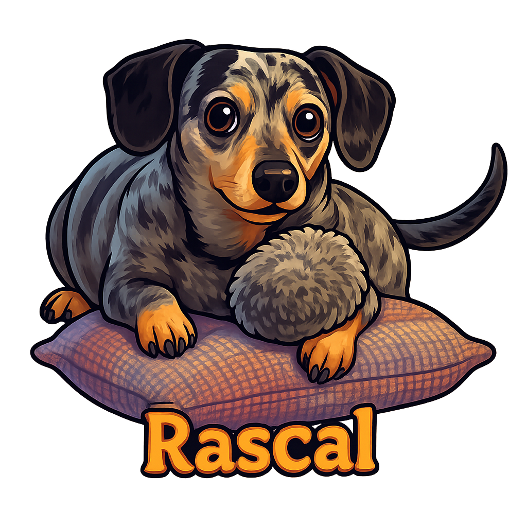 Custom Rascal  sticker - AI-generated pet art