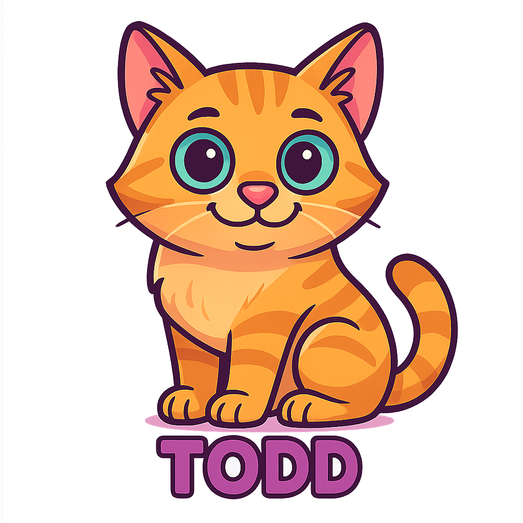 Custom Todd sticker - AI-generated pet art
