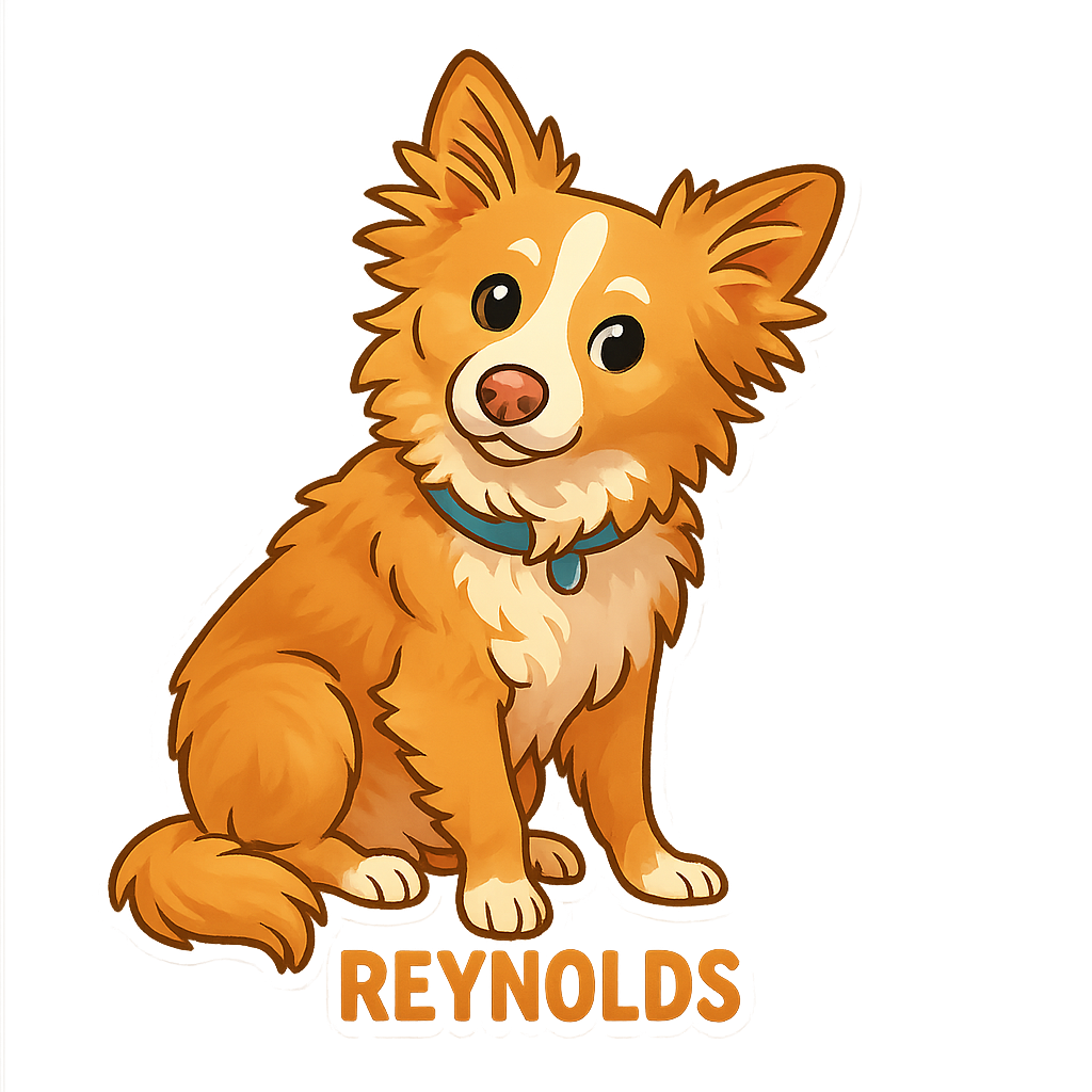 Custom Reynolds sticker - AI-generated pet art