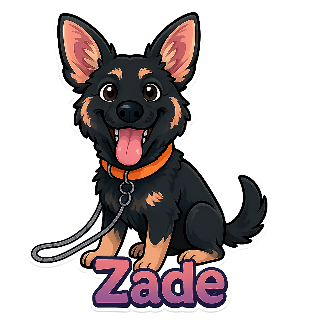 Custom Zade sticker - AI-generated pet art
