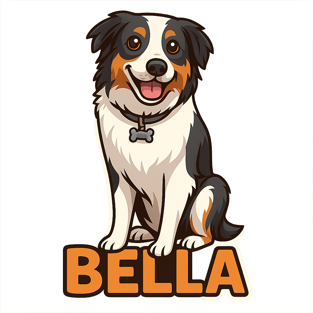 Custom Bella sticker - AI-generated pet art