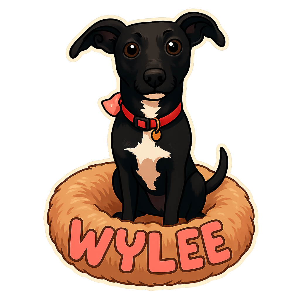 Custom Wylee sticker - AI-generated pet art