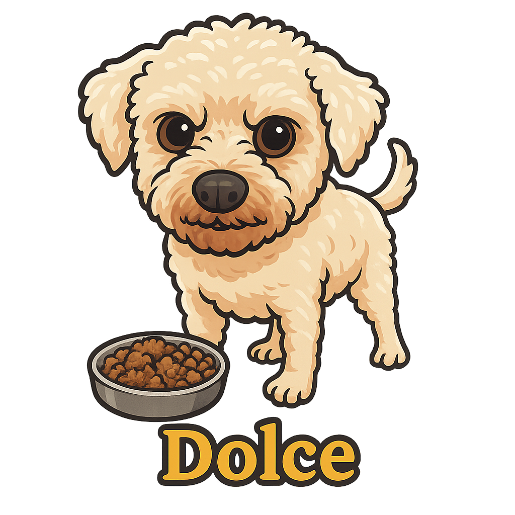 Custom Dolce sticker - AI-generated pet art
