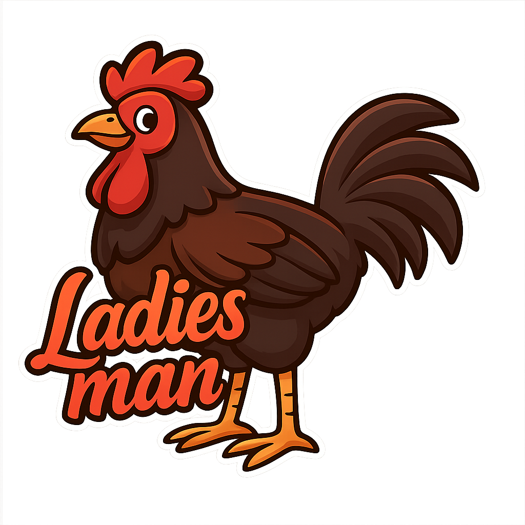 Custom Ladies man sticker - AI-generated pet art