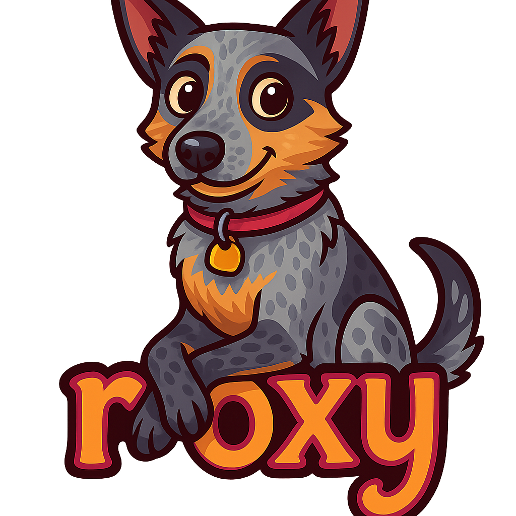 Custom roxy sticker - Our stickers capture Roxy's calm, focused demeanor, distinctive black mask-like markings, and that curious sparkle in her eyes. A perfect tribute to this intelligent, alert Australian Cattle Dog.