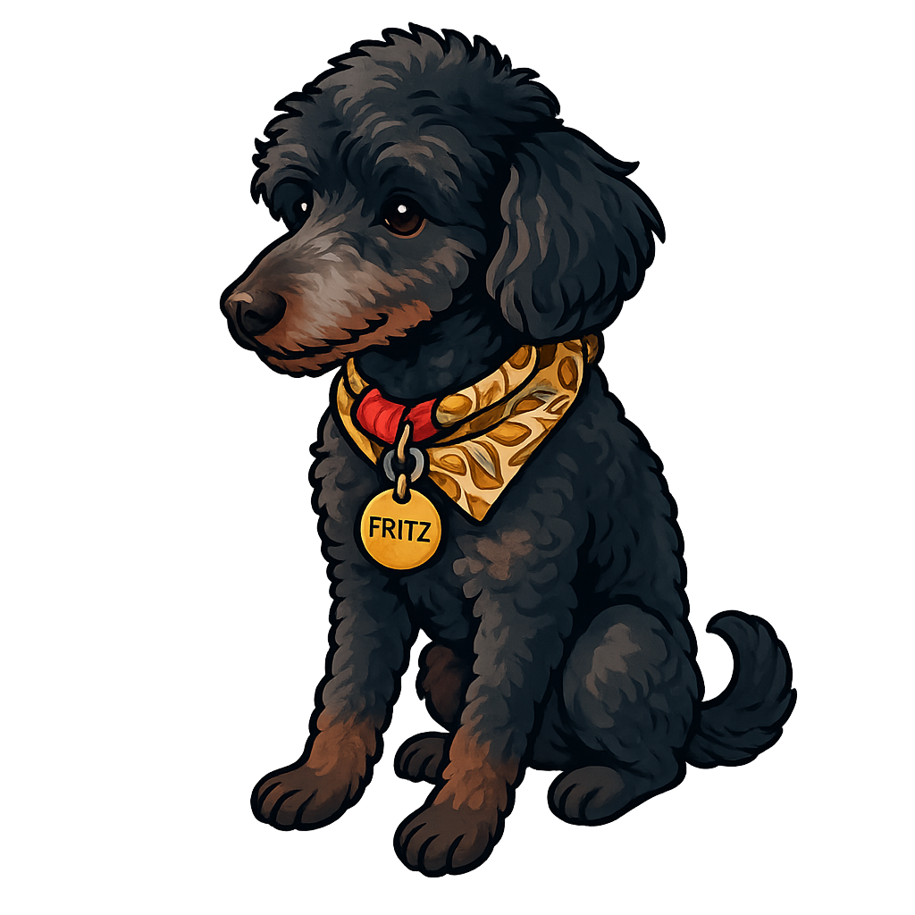 Custom Fritz sticker - AI-generated pet art