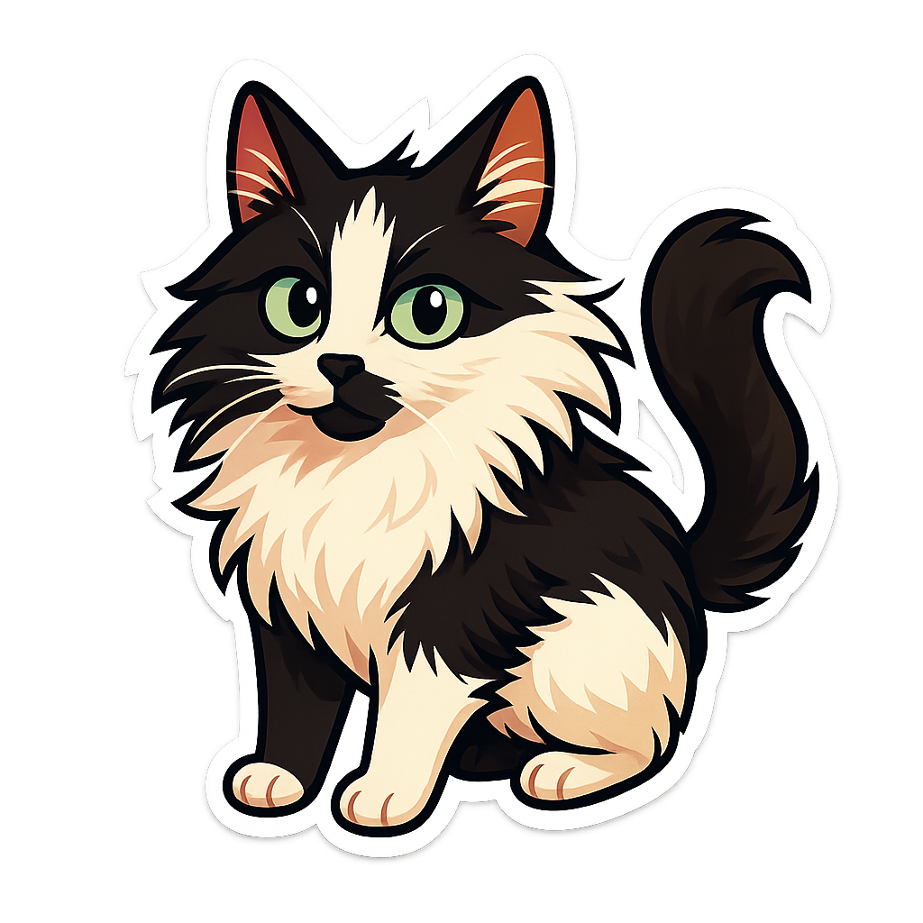 Custom Domino sticker - AI-generated pet art