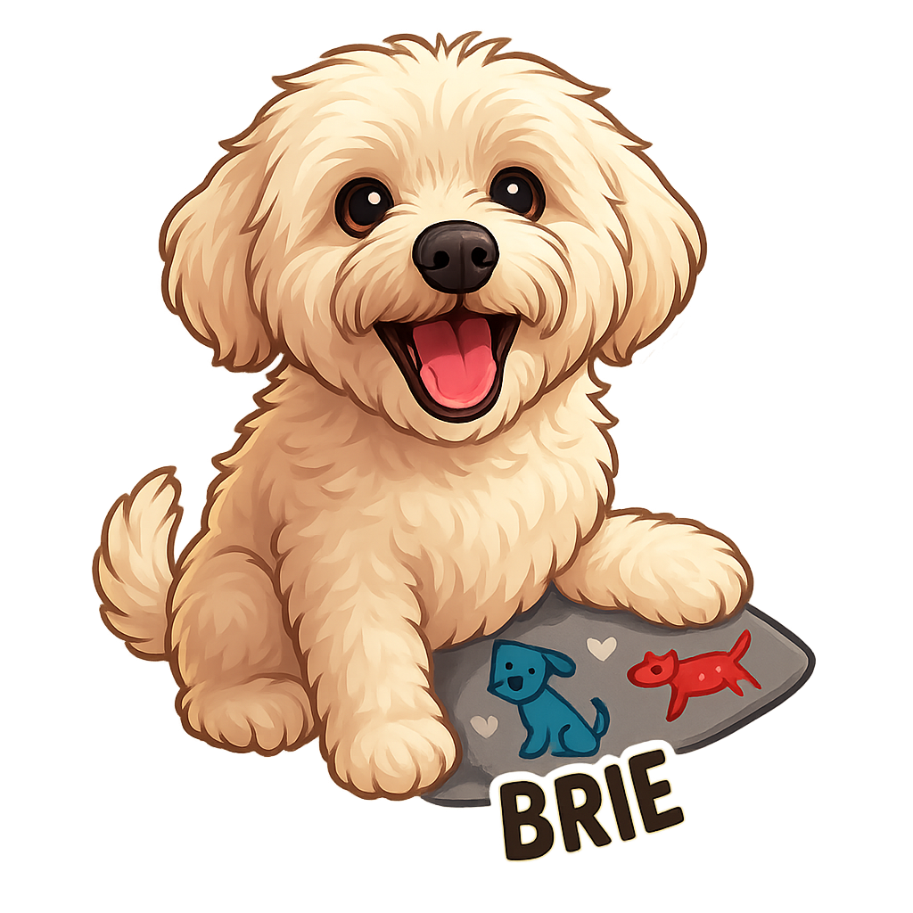 Custom Brie sticker - AI-generated pet art