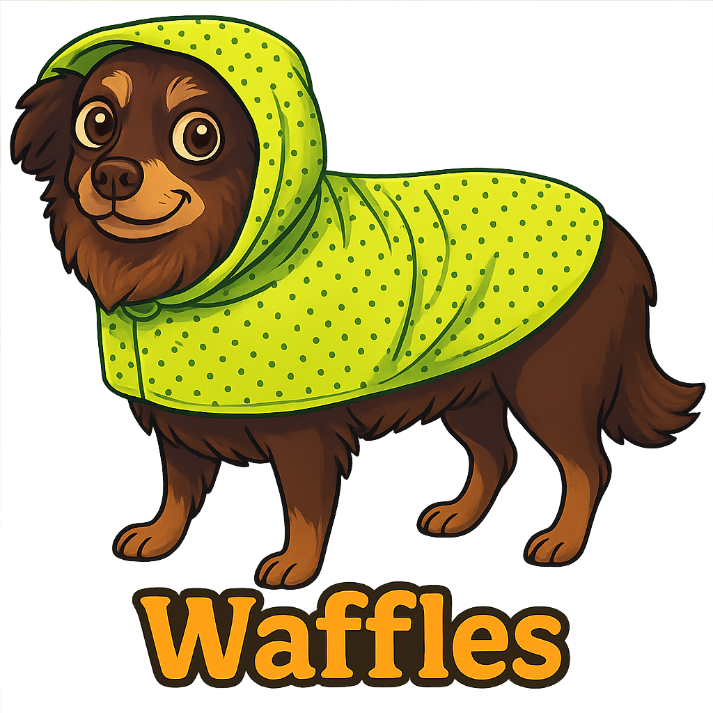 Custom Waffles sticker - AI-generated pet art