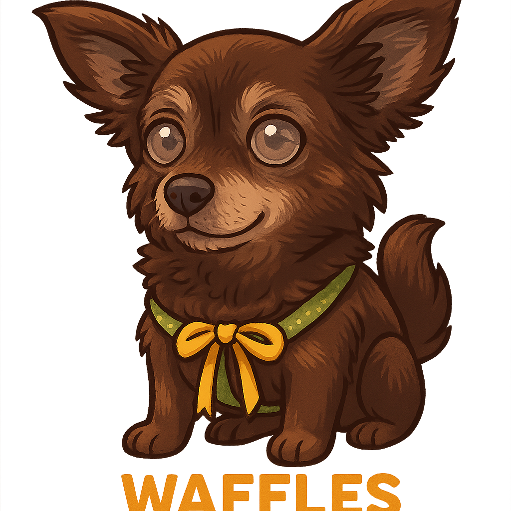 Custom Waffles sticker - AI-generated pet art