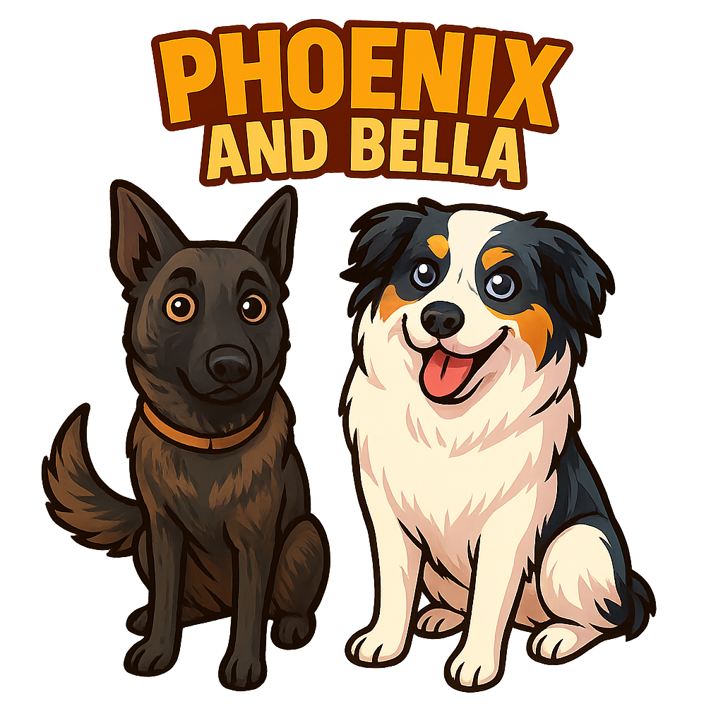 Custom Phoenix and Bella sticker - AI-generated pet art
