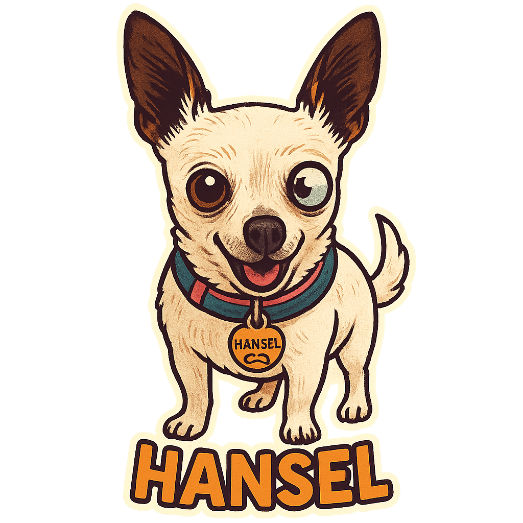 Custom Hansel sticker - AI-generated pet art
