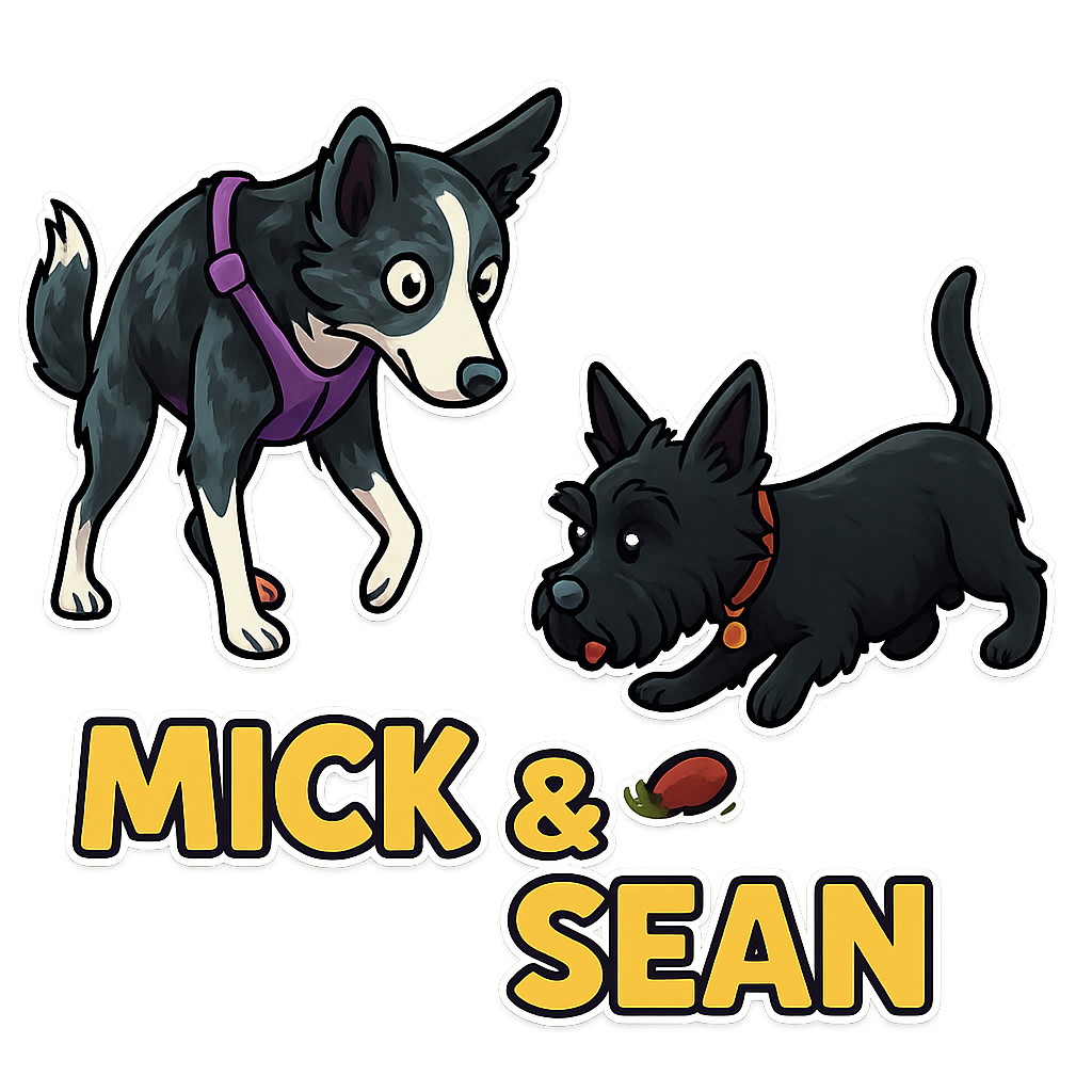 Custom Mick & Sean sticker - AI-generated pet art