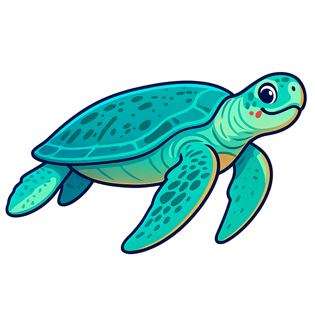 Custom Green Sea Turtle  sticker - AI-generated pet art
