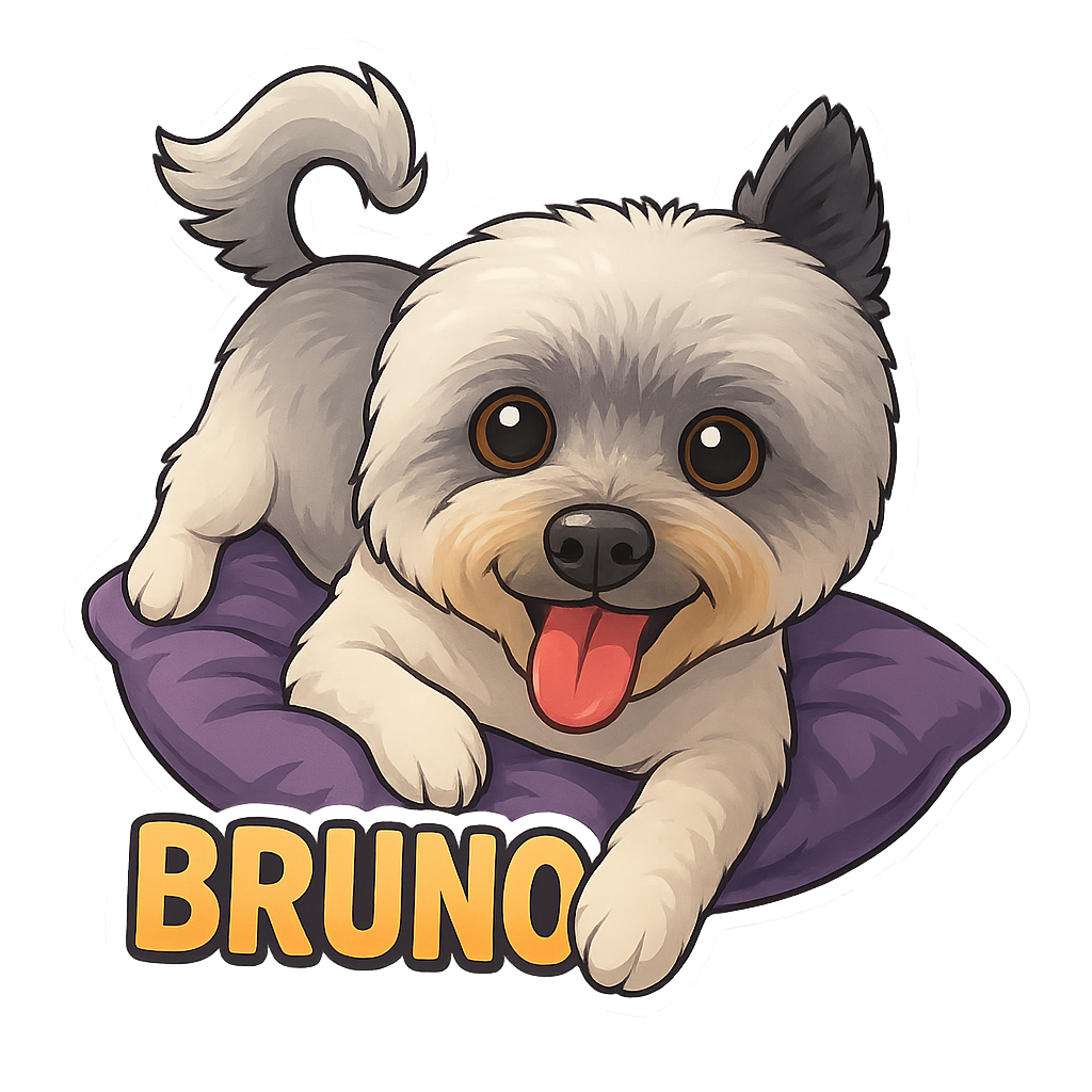 Custom Bruno sticker - AI-generated pet art