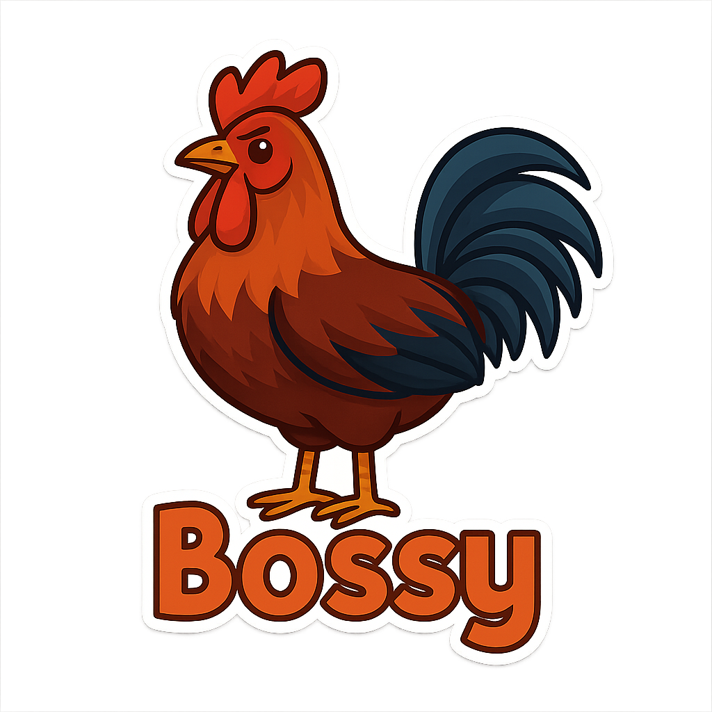 Custom Bossy  sticker - AI-generated pet art