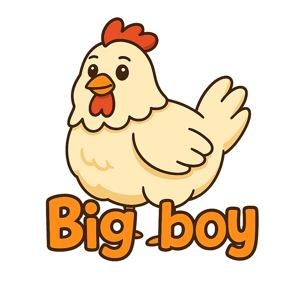 Custom Big boy  sticker - Big Boy, our standout Leghorn chicken, struts with an upright posture that screams confidence. His light-colored plumage and fluffy tail add to his distinctive charm, making him a perfect model for your custom sticker.